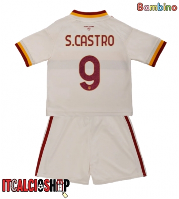 AS Roma Santiago Castro #9 Seconda Maglia Bambino 2026-27 Manica Corta (+ Pantaloni corti)